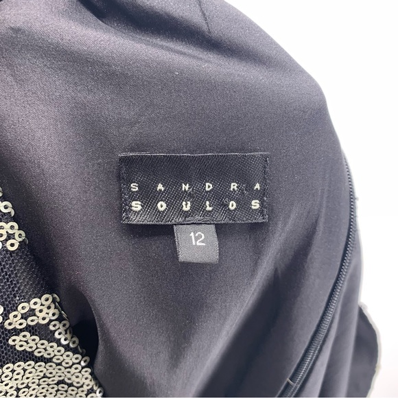 Sandra Soulos Floral Sequined Midi Dress Size 12 - Picture 5 of 8